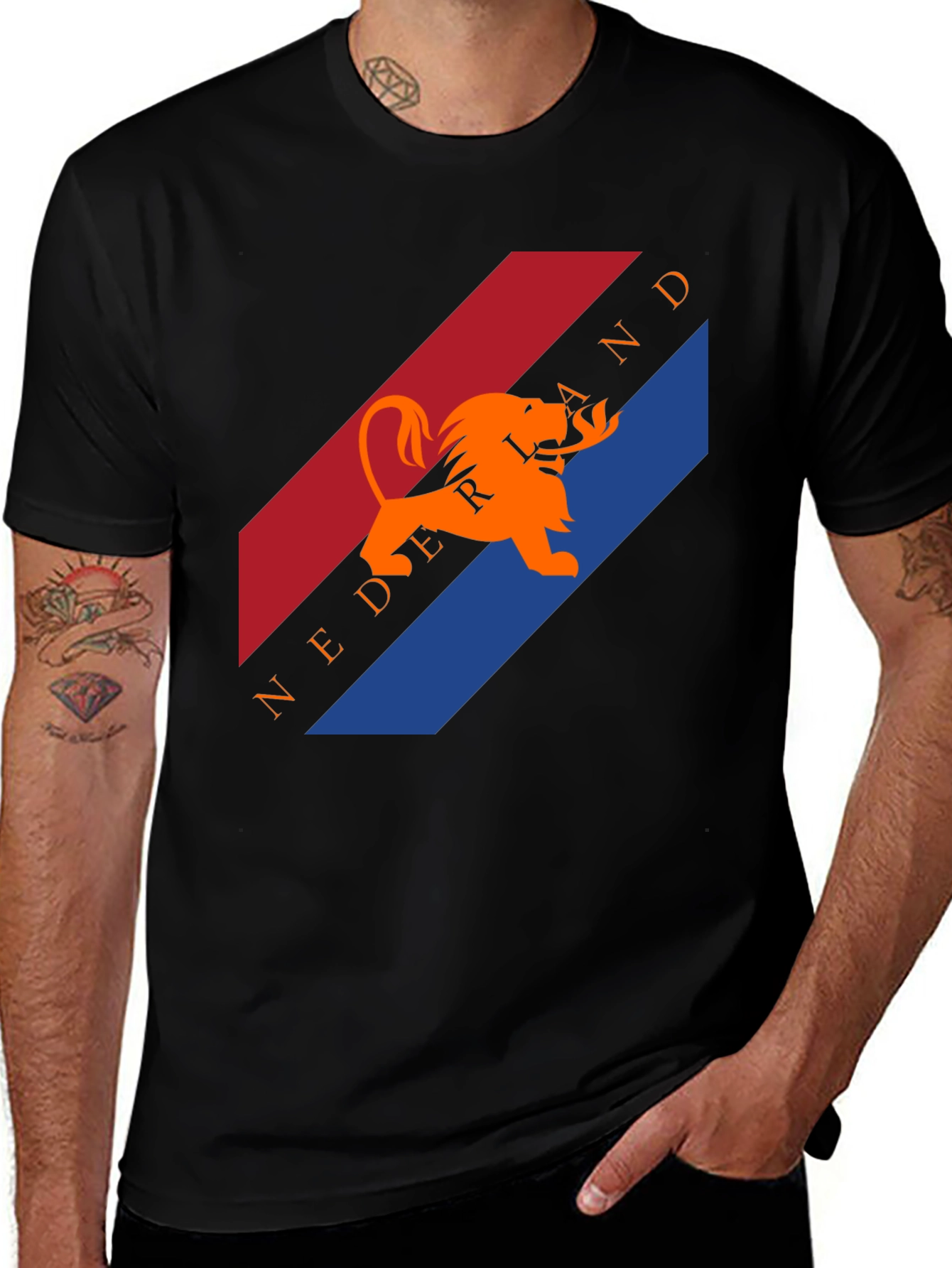 Netherlands Lion Graphic Black T-Shirt