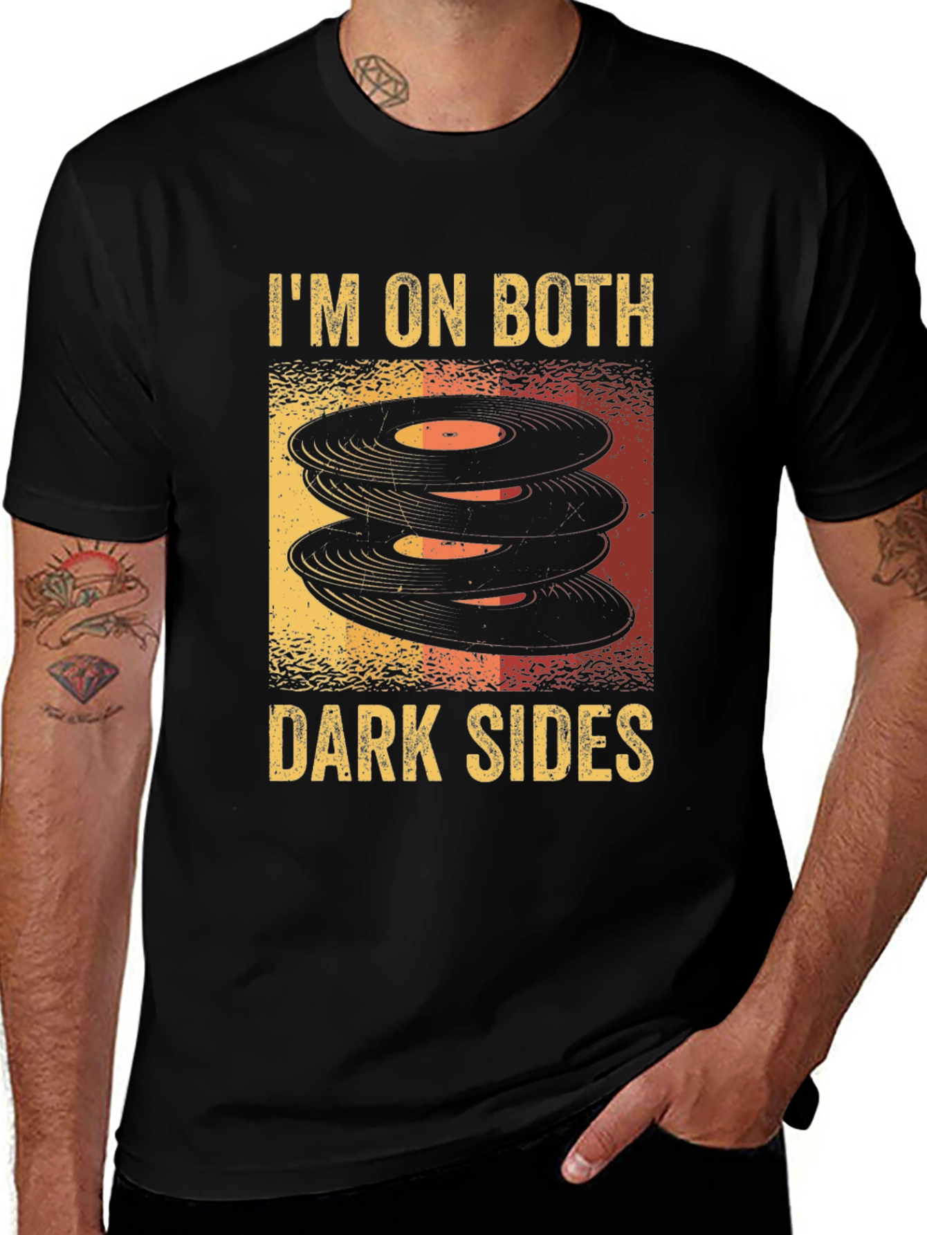 Variant 6 of I'm On Both Dark Sides T-Shirt Vintage Record Vinyl Music Tee