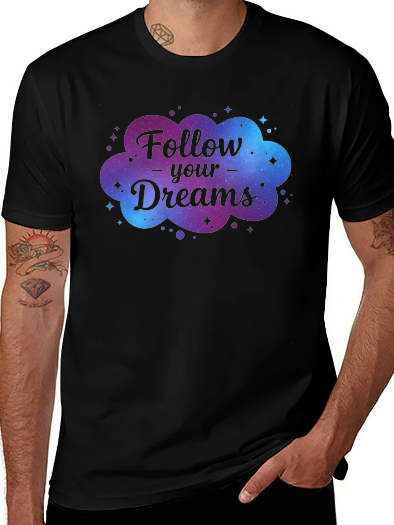 Follow Your Dreams Galaxy Graphic T-Shirt