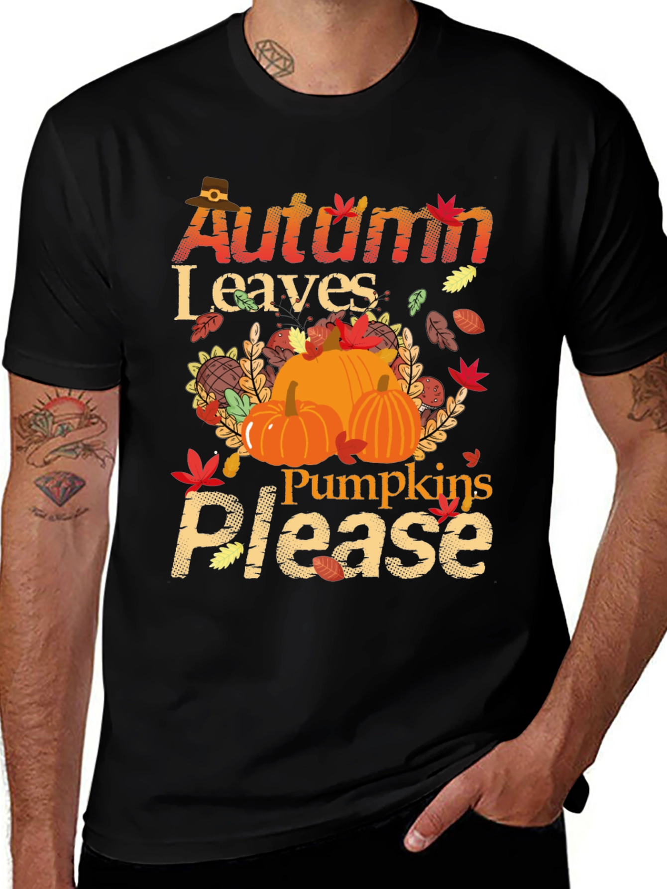 Autumn Leaves Pumpkins Please T-Shirt