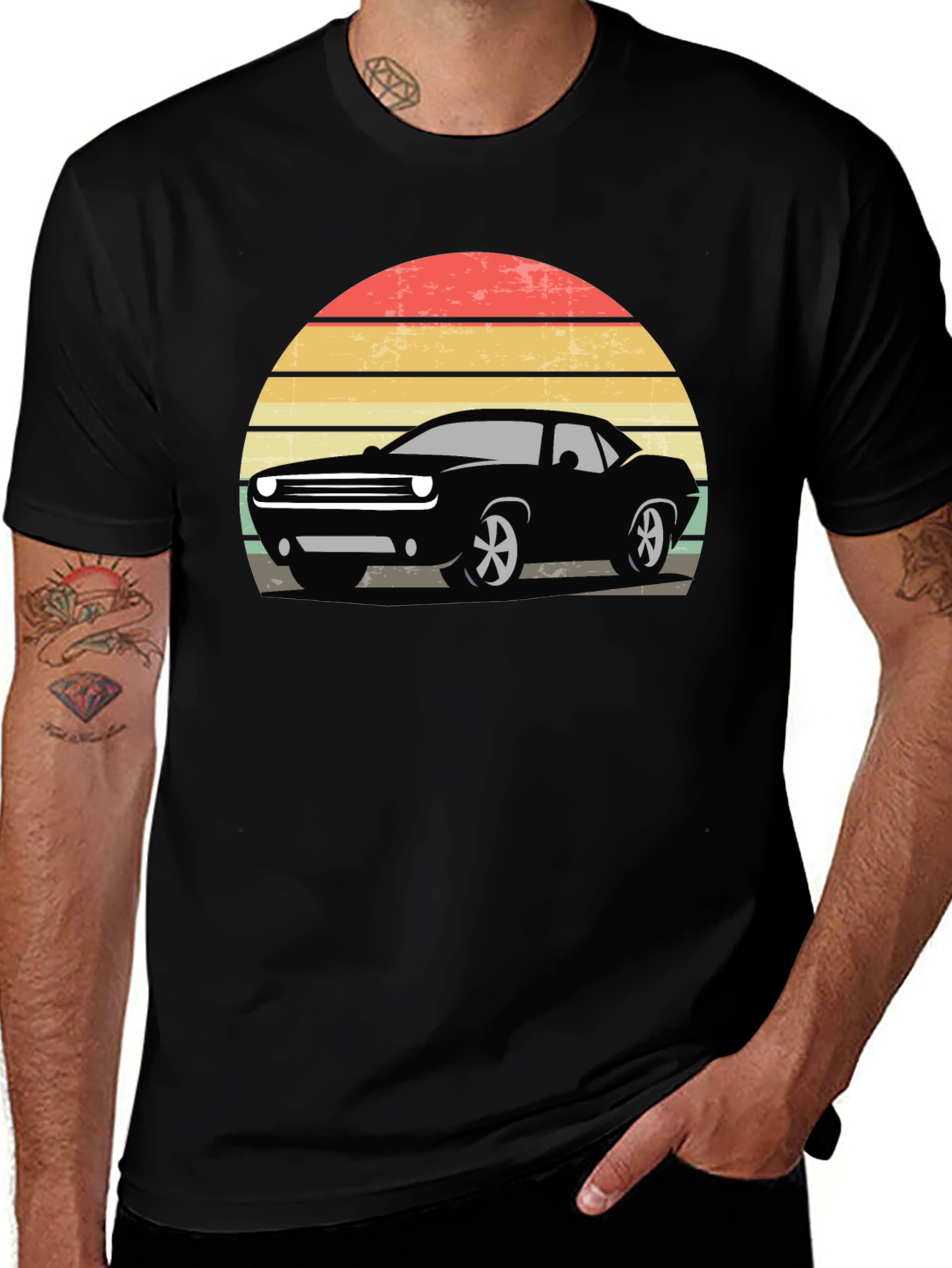 Variant 9 of Retro Car Sunset Graphic T-Shirt
