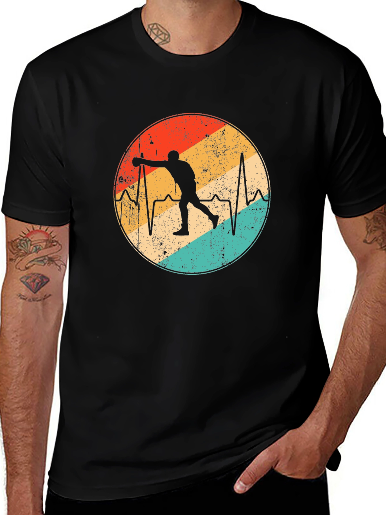 Variant 7 of Bowling Heartbeat Graphic Tee - Strike Style!