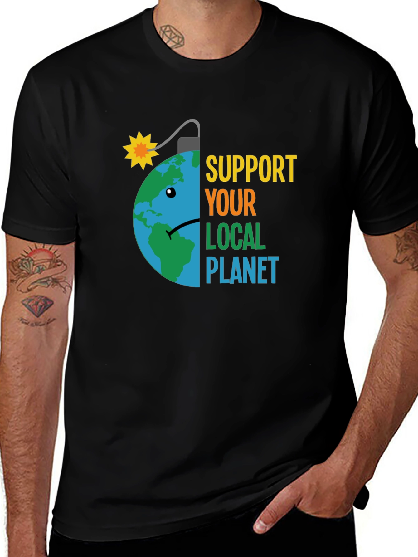 Variant 23 of Support Your Local Planet Earth Bomb Tee