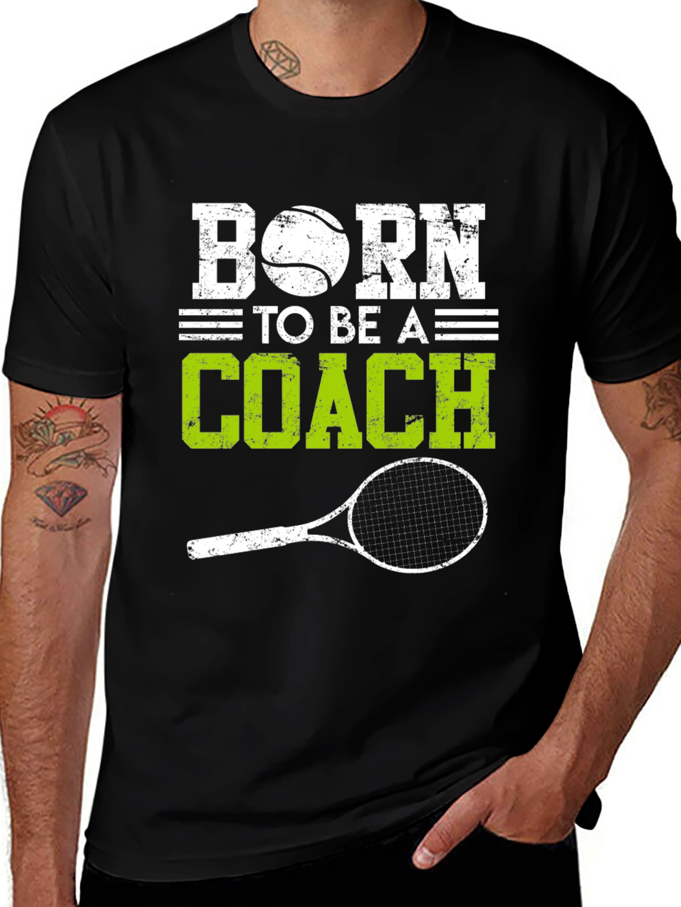 Variant 11 of Born to Be a Coach Tennis T-Shirt
