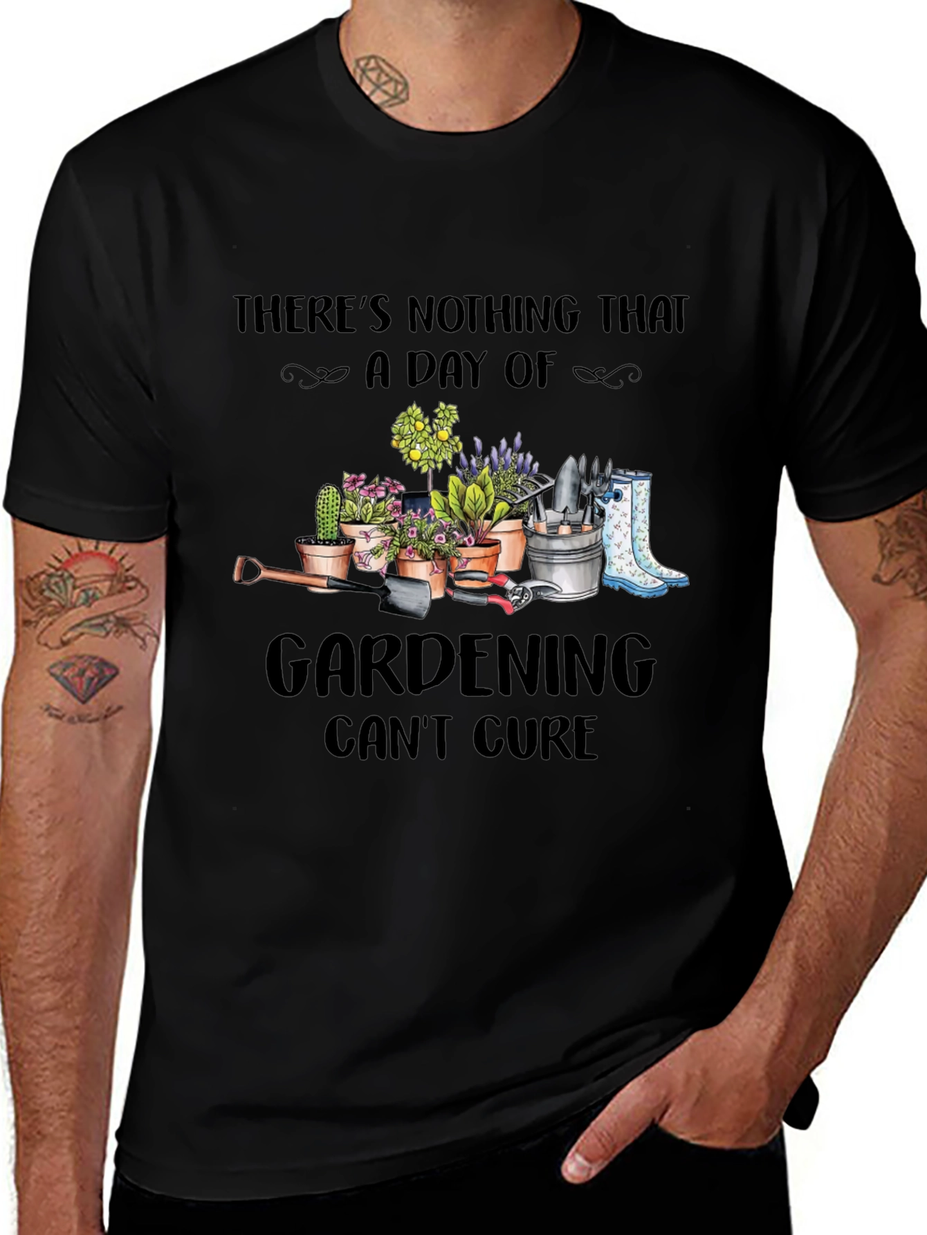 Variant 28 of Gardening Cure Black T-Shirt