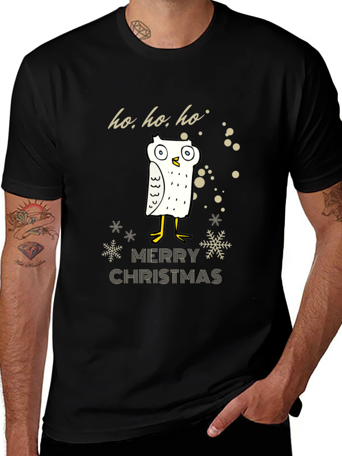 Variant 6 of Funny Christmas Owl T-Shirt - Ho Ho Ho Merry Christmas