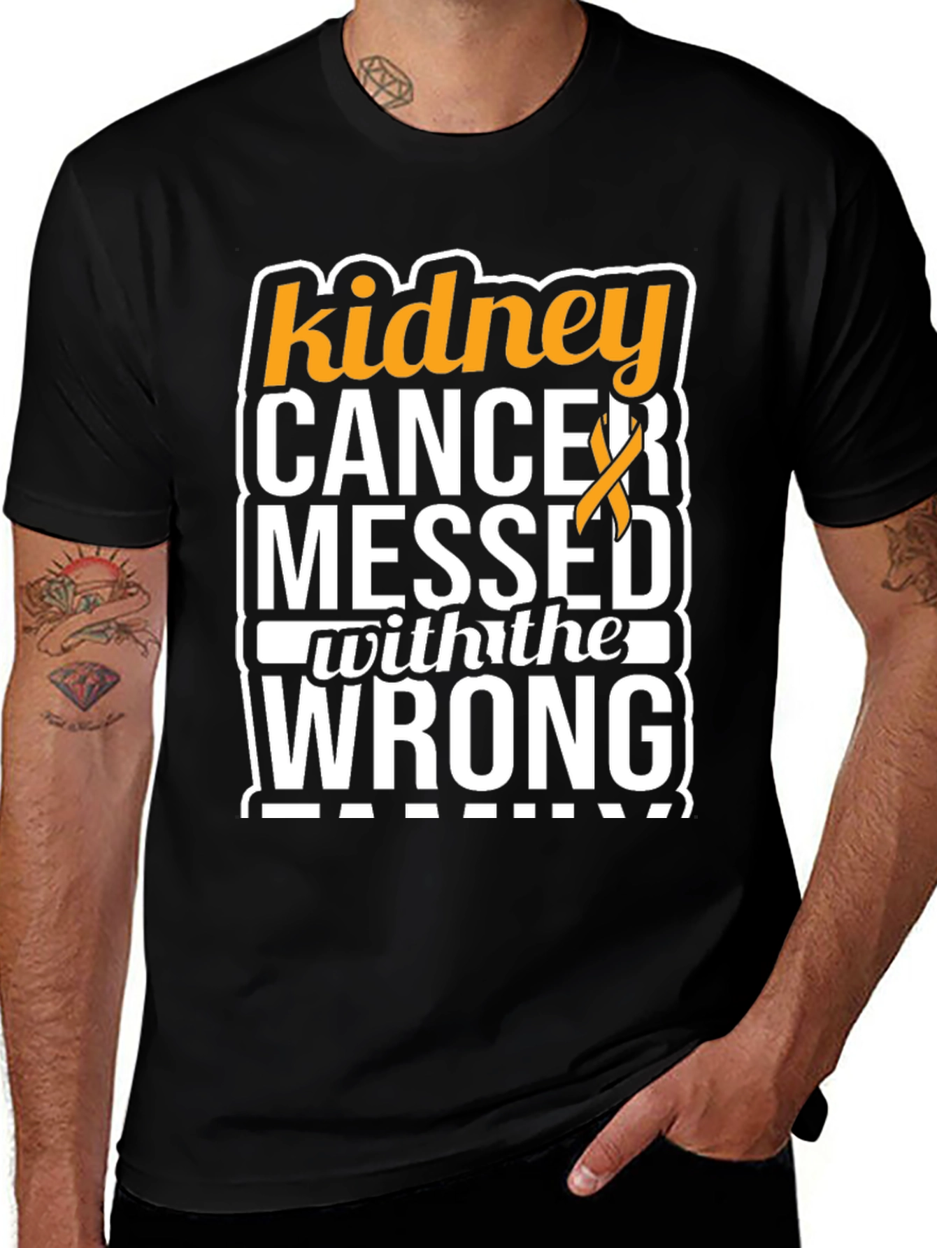 Kidney Cancer Awareness T-Shirt - Messed With The Wrong Guy