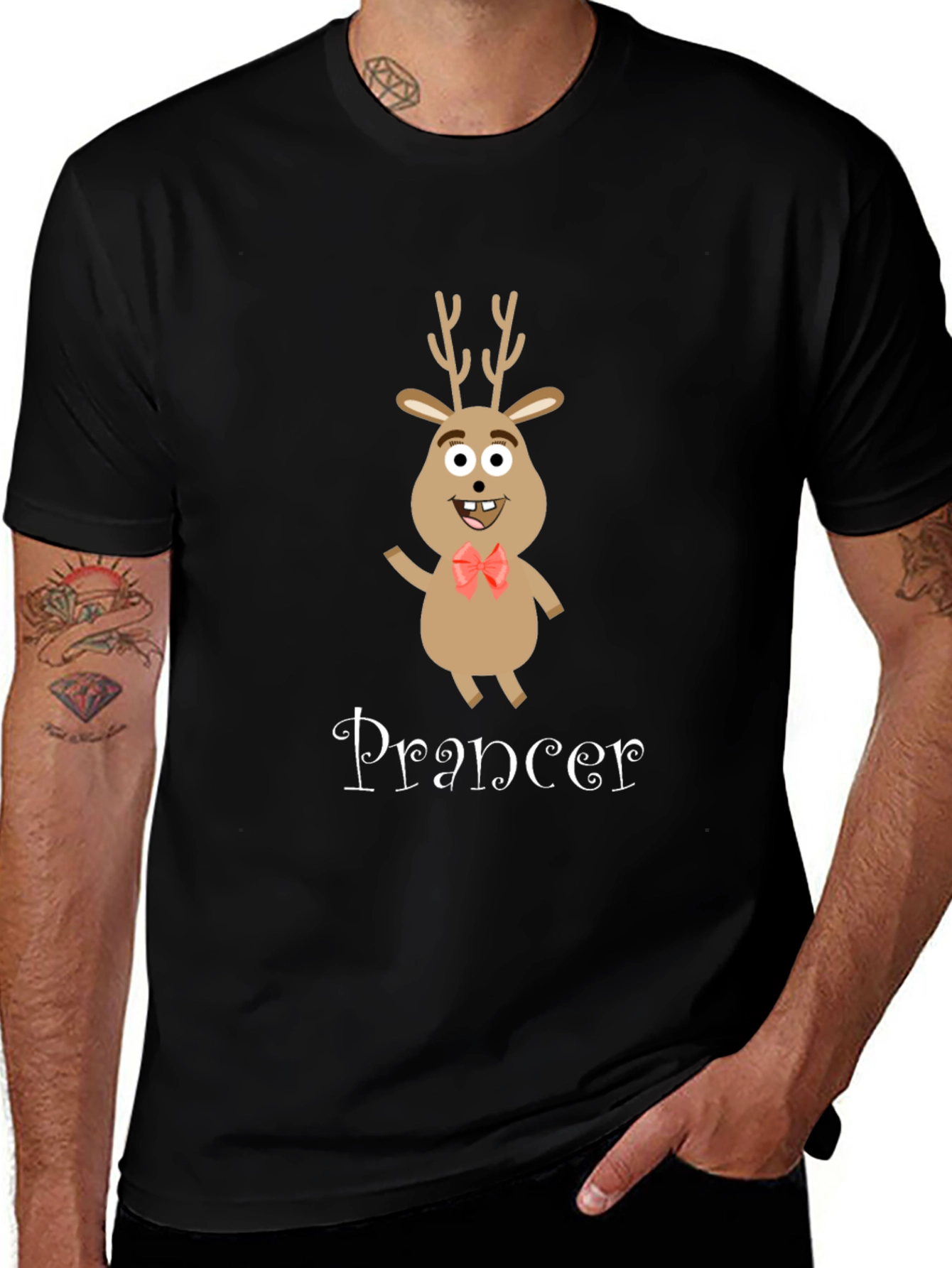 Variant 6 of Prancer Reindeer Graphic Tee