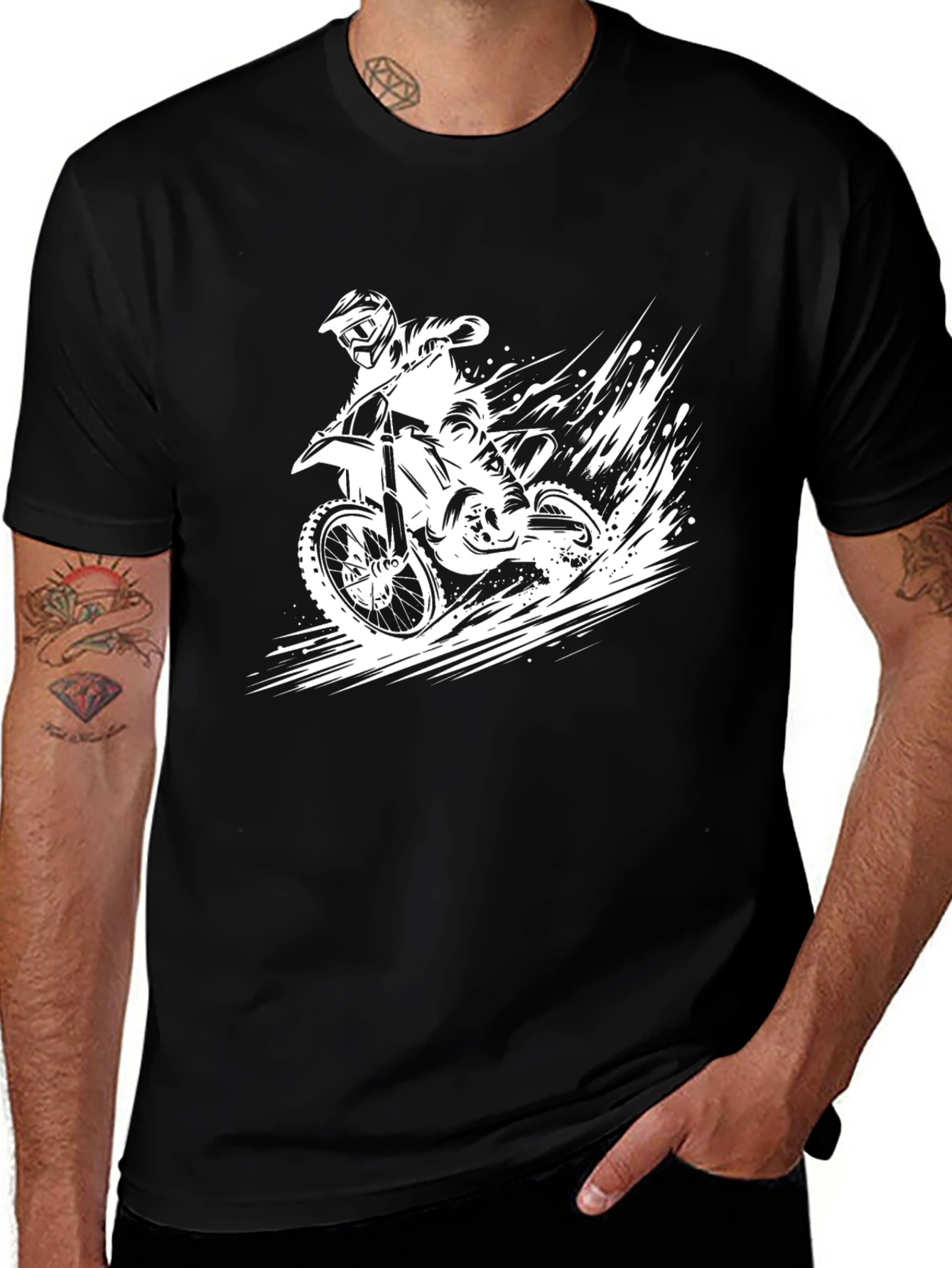 Variant 12 of Motocross Rider Graphic Tee - Black