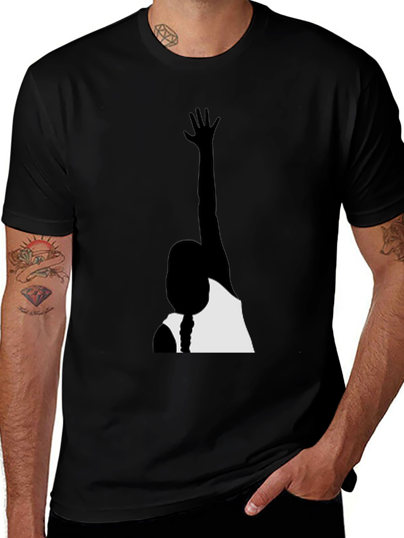 Variant 2 of Silhouette Graphic Tee - Black Casual Shirt