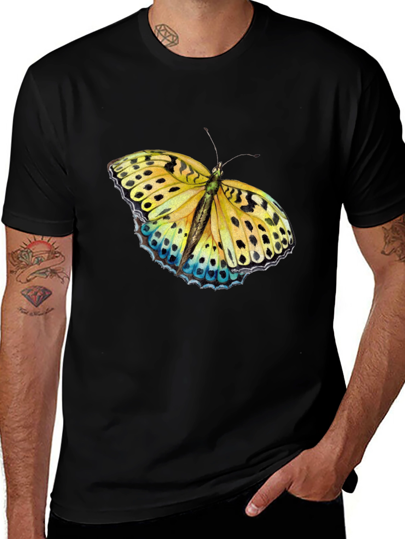 Variant 27 of Butterfly Graphic Print Black T-Shirt