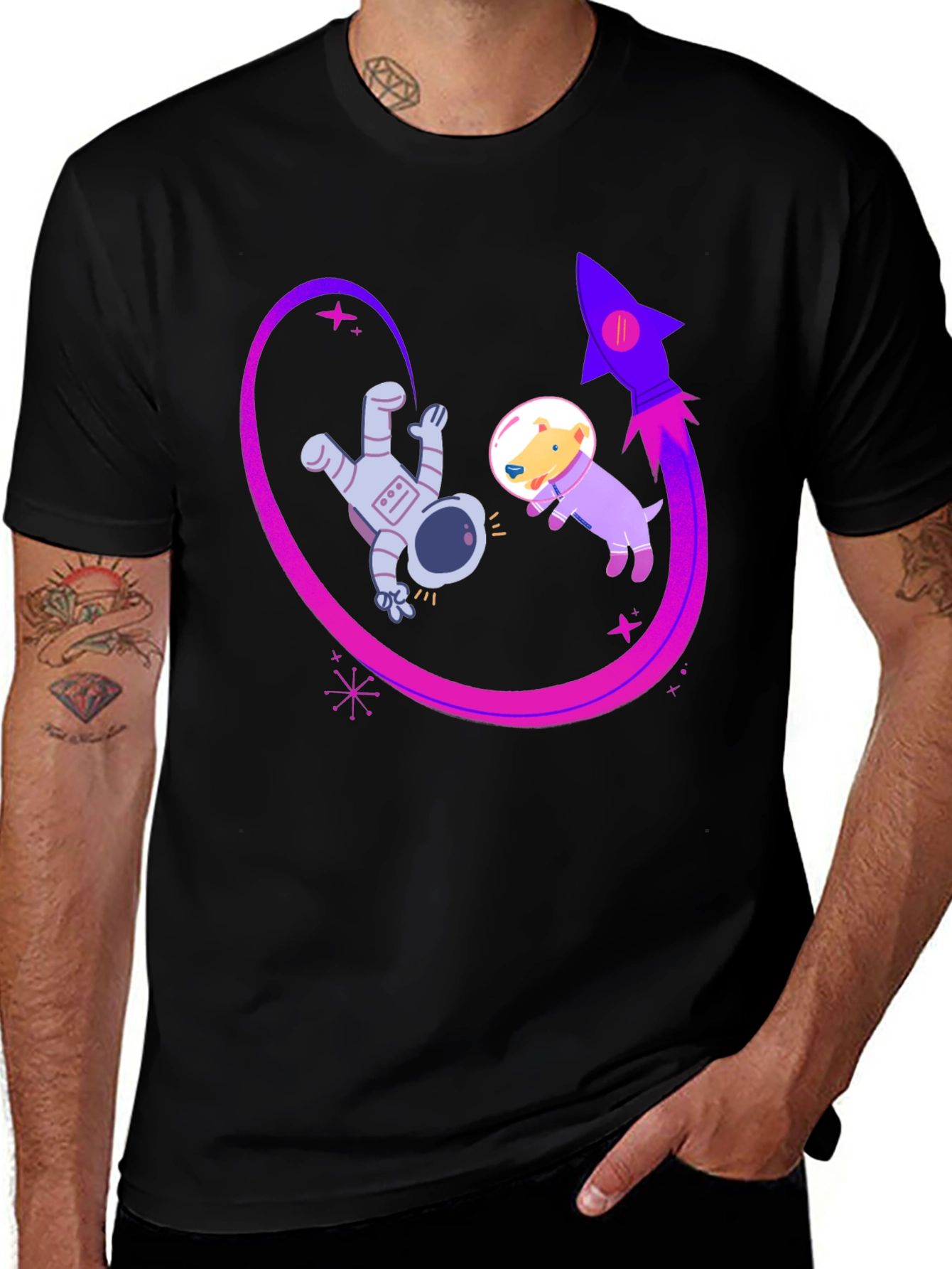 Variant 10 of Astronaut Dog T-Shirt - Space Adventure Tee