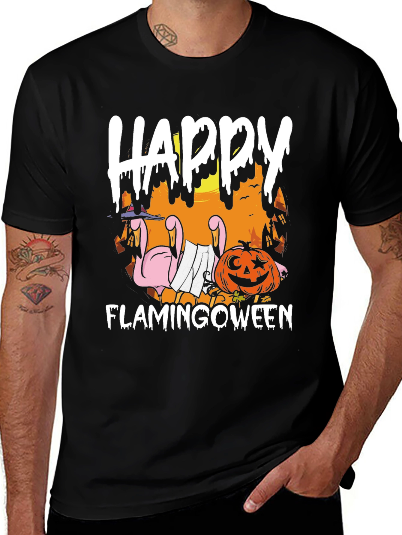 Happy Flamingoween Halloween T-Shirt