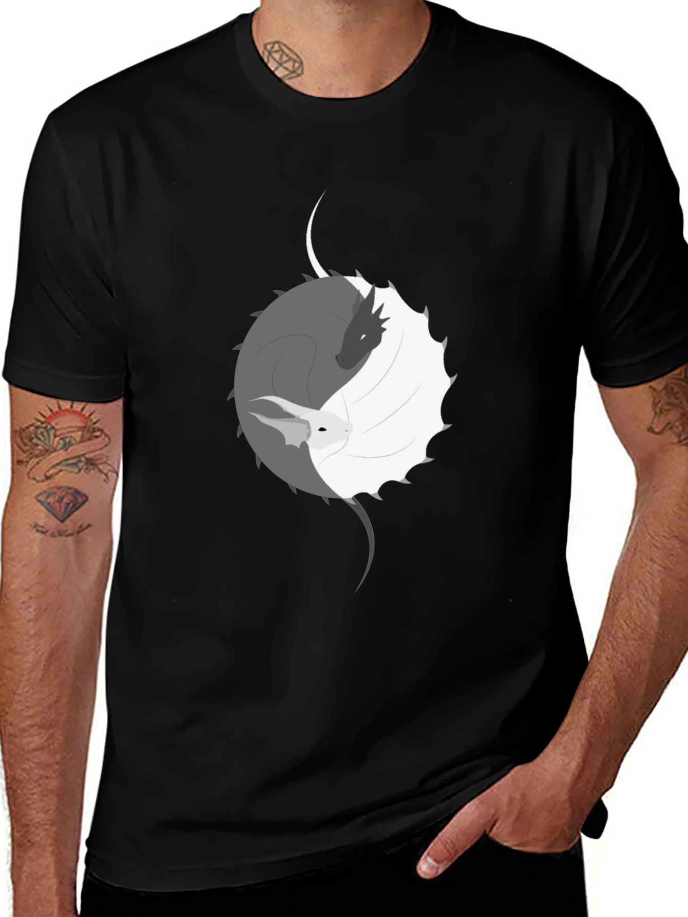 Variant 8 of Yin Yang Dragon & Rabbit Graphic Tee