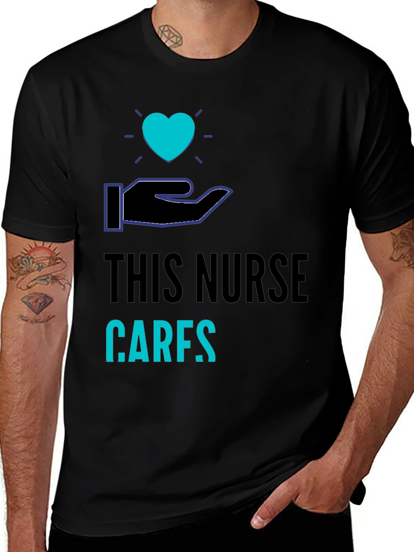 Variant 17 of This Nurse Cares T-Shirt