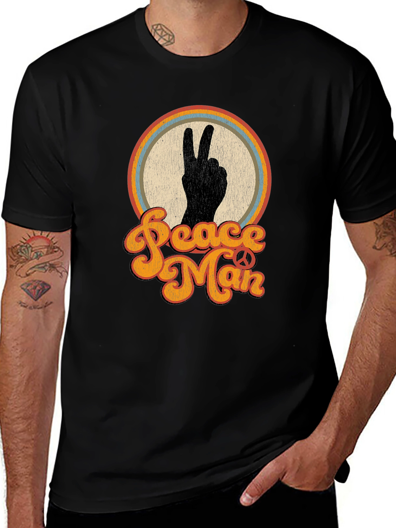 Variant 28 of Retro Peace Man Graphic T-Shirt