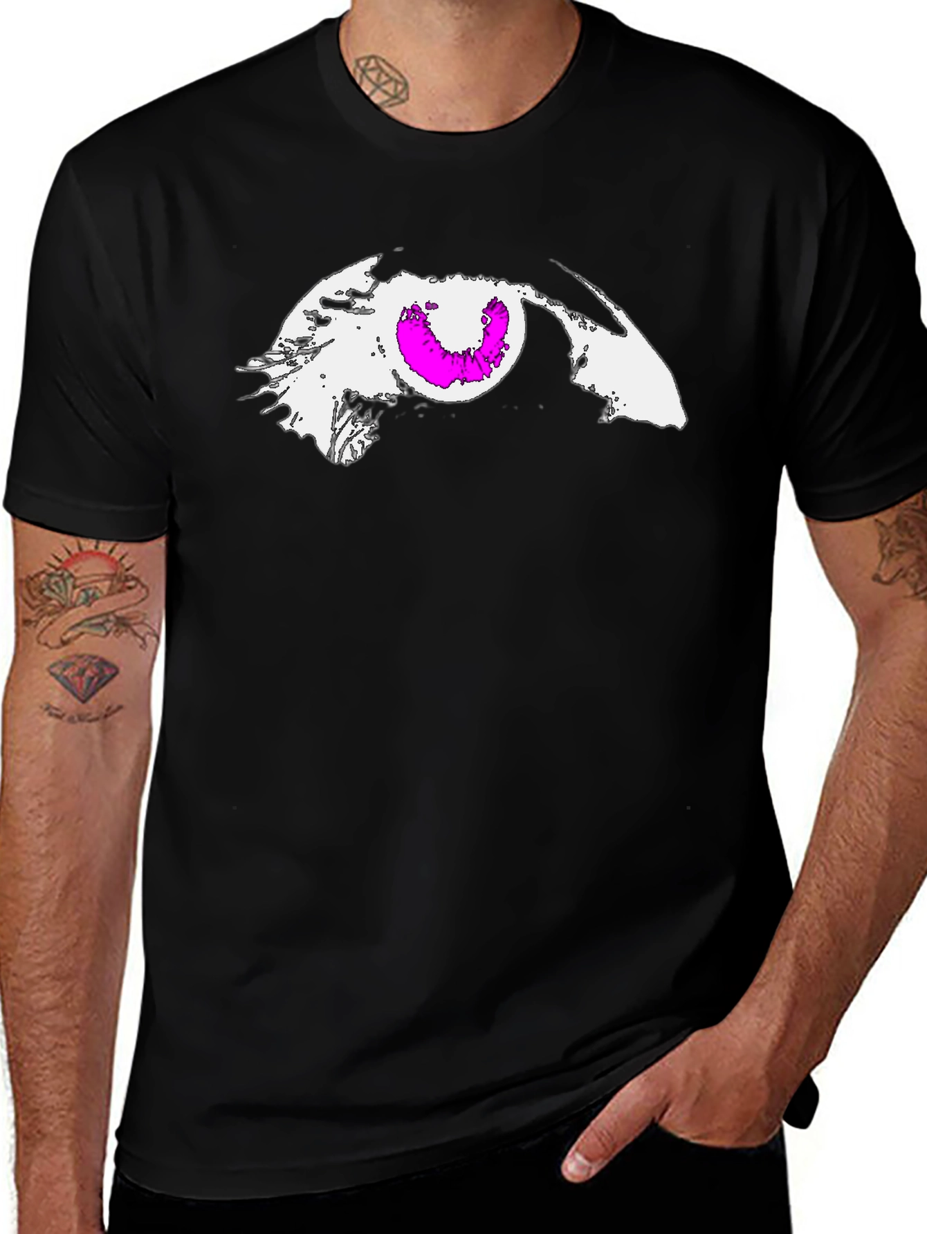 Variant 29 of Eye Graphic Black T-Shirt - Edgy and Unique