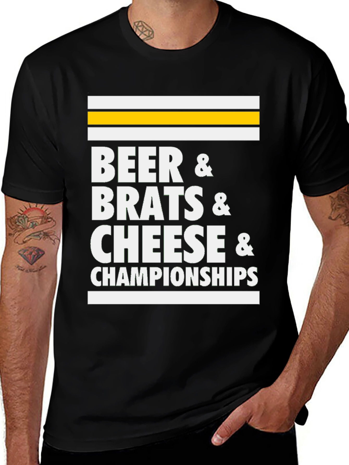 Variant 27 of Beer, Brats, Cheese & Championships T-Shirt