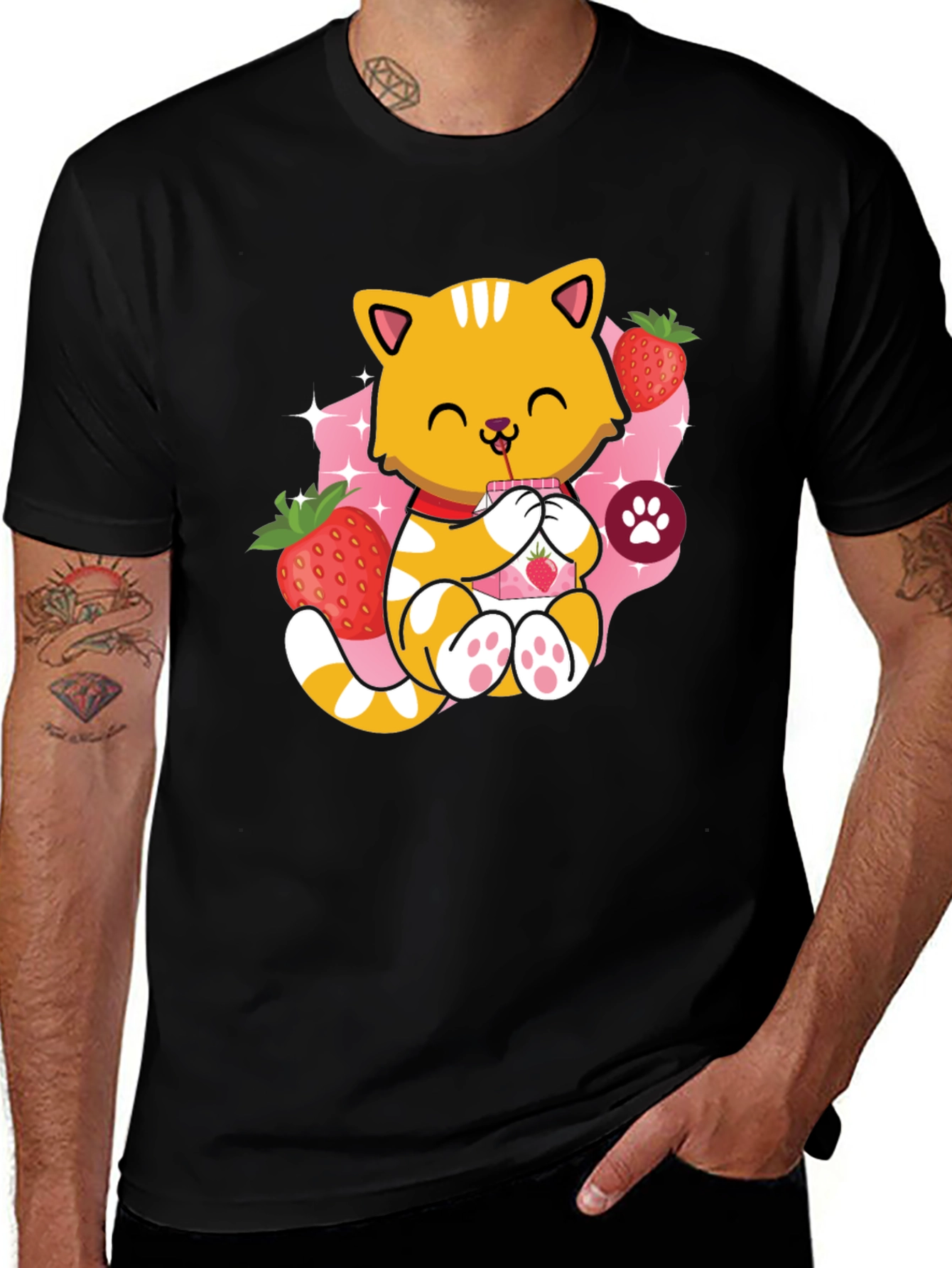 Variant 29 of Cute Cat Strawberry Milk T-Shirt