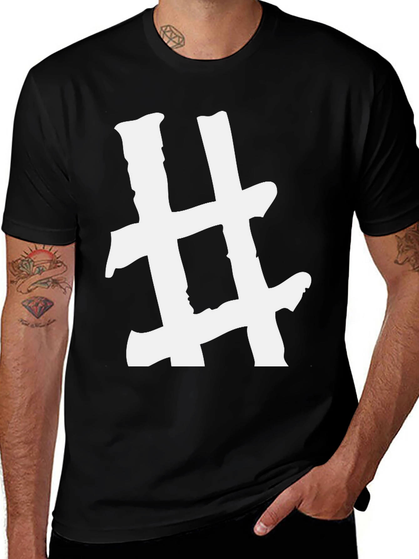 Variant 14 of Hashtag T-Shirt - Bold White Graphic Tee