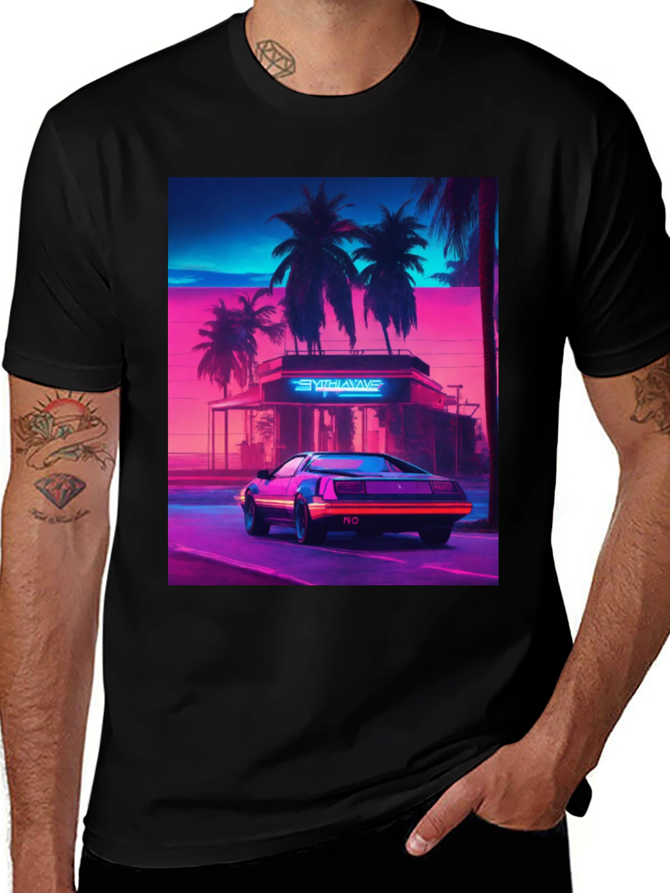 Variant 28 of Synthwave Retro Car Graphic Tee
