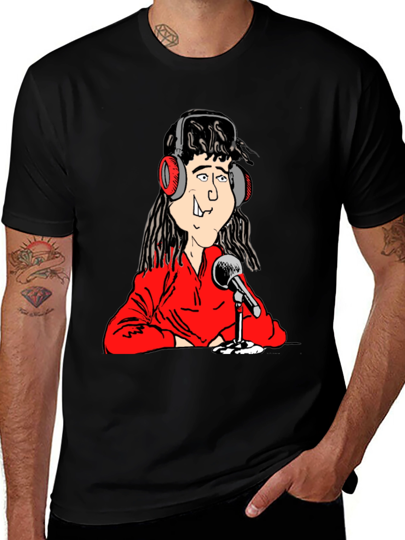 Variant 30 of Comedian Cartoon Graphic Tee - Black