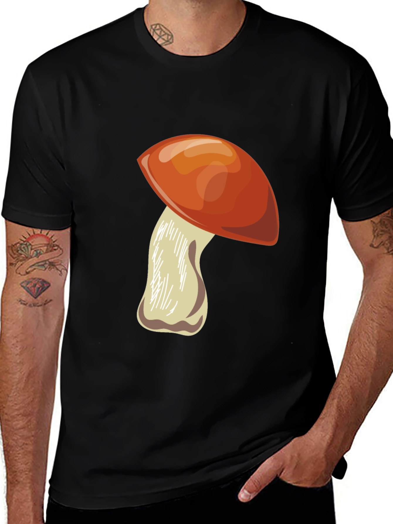 Variant 27 of Mushroom Graphic Black Tee