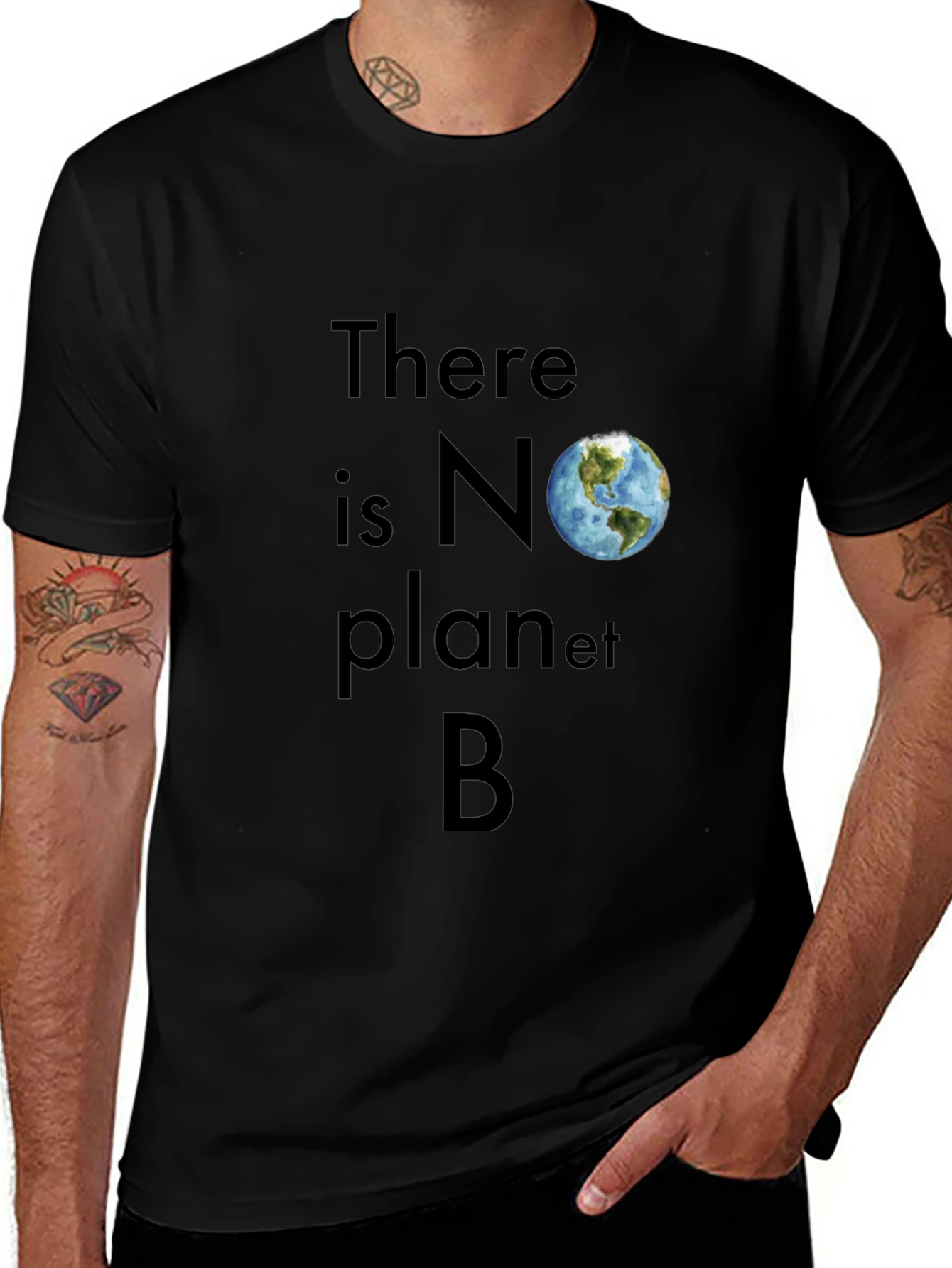 No Planet B Earth Graphic Tee - Black