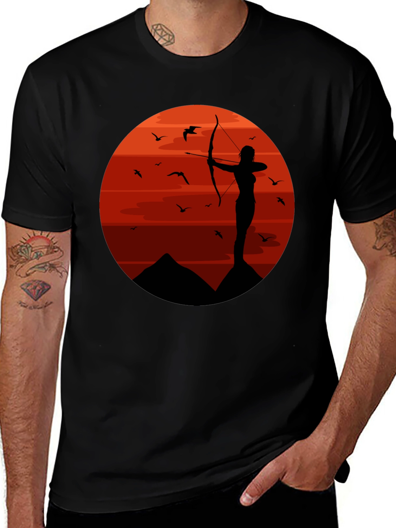 Variant 18 of Archer Sunset Silhouette Black T-Shirt