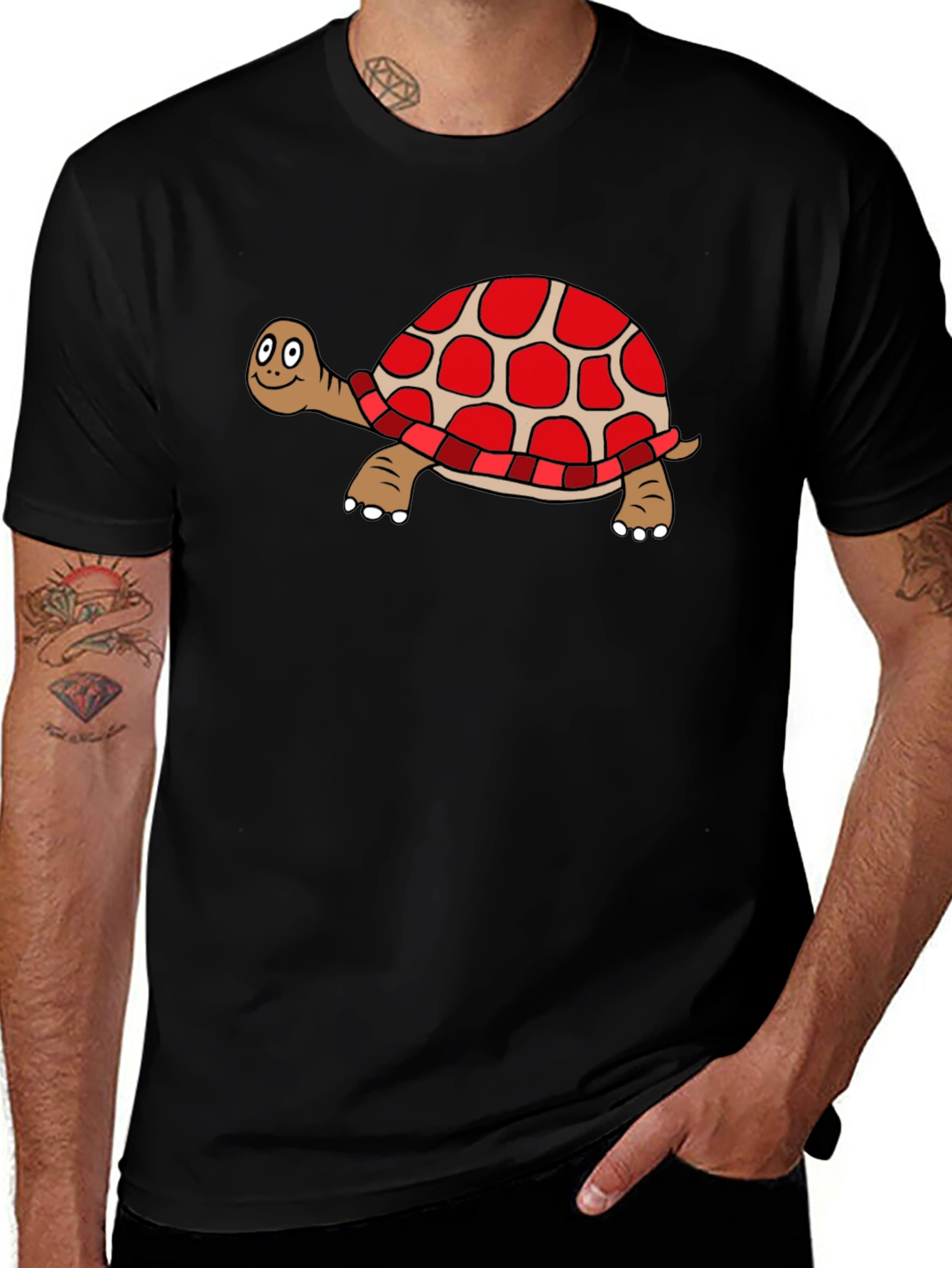 Variant 20 of Cartoon Turtle Black T-Shirt