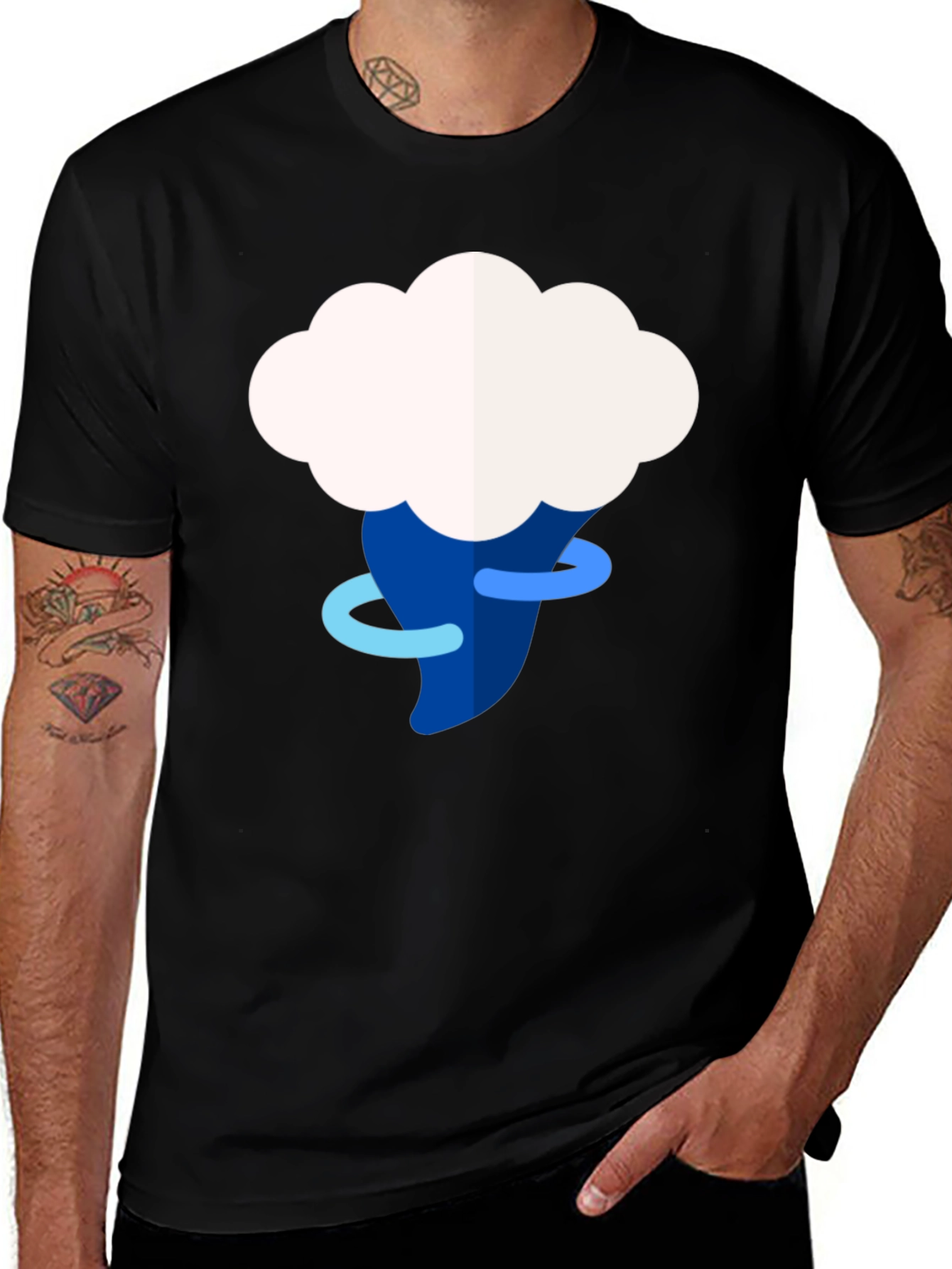 Weather Cloud Tornado Graphic Tee - Mens