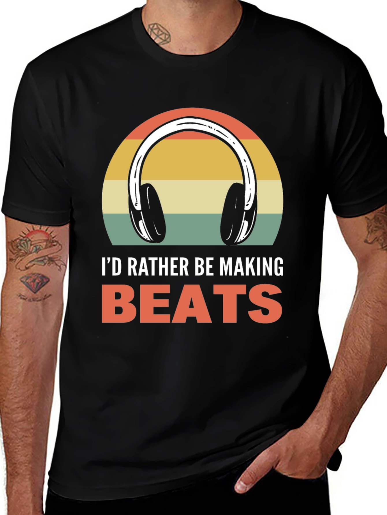 Variant 4 of I'd Rather Be Making Beats T-Shirt 