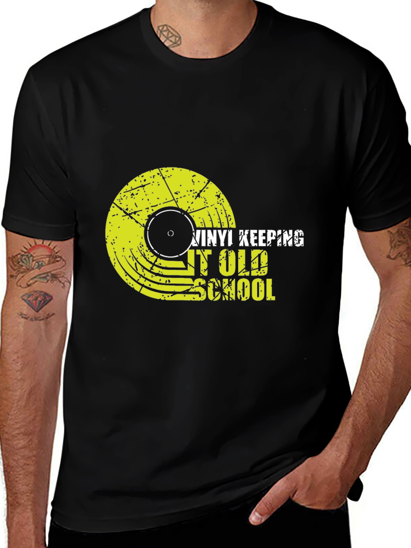 Variant 2 of Vinyl Record Old School Graphic T-Shirt