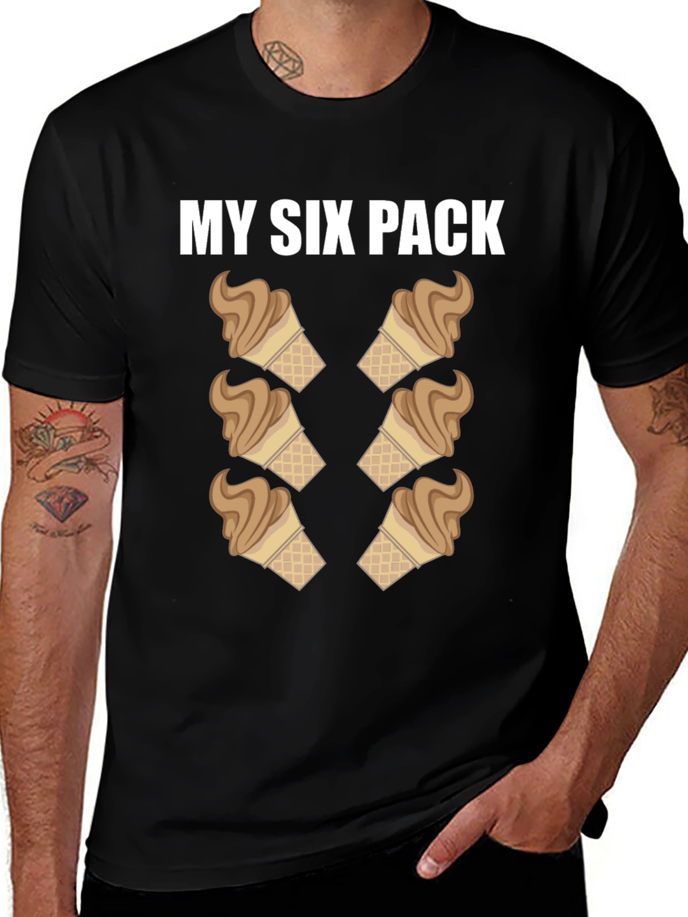 Variant 3 of Ice Cream Six Pack Funny Graphic T-Shirt