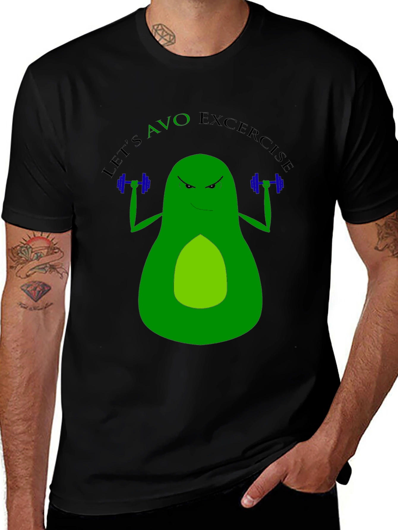 Variant 23 of Let's Avo Exercise T-Shirt: Funny Avocado Gym Tee