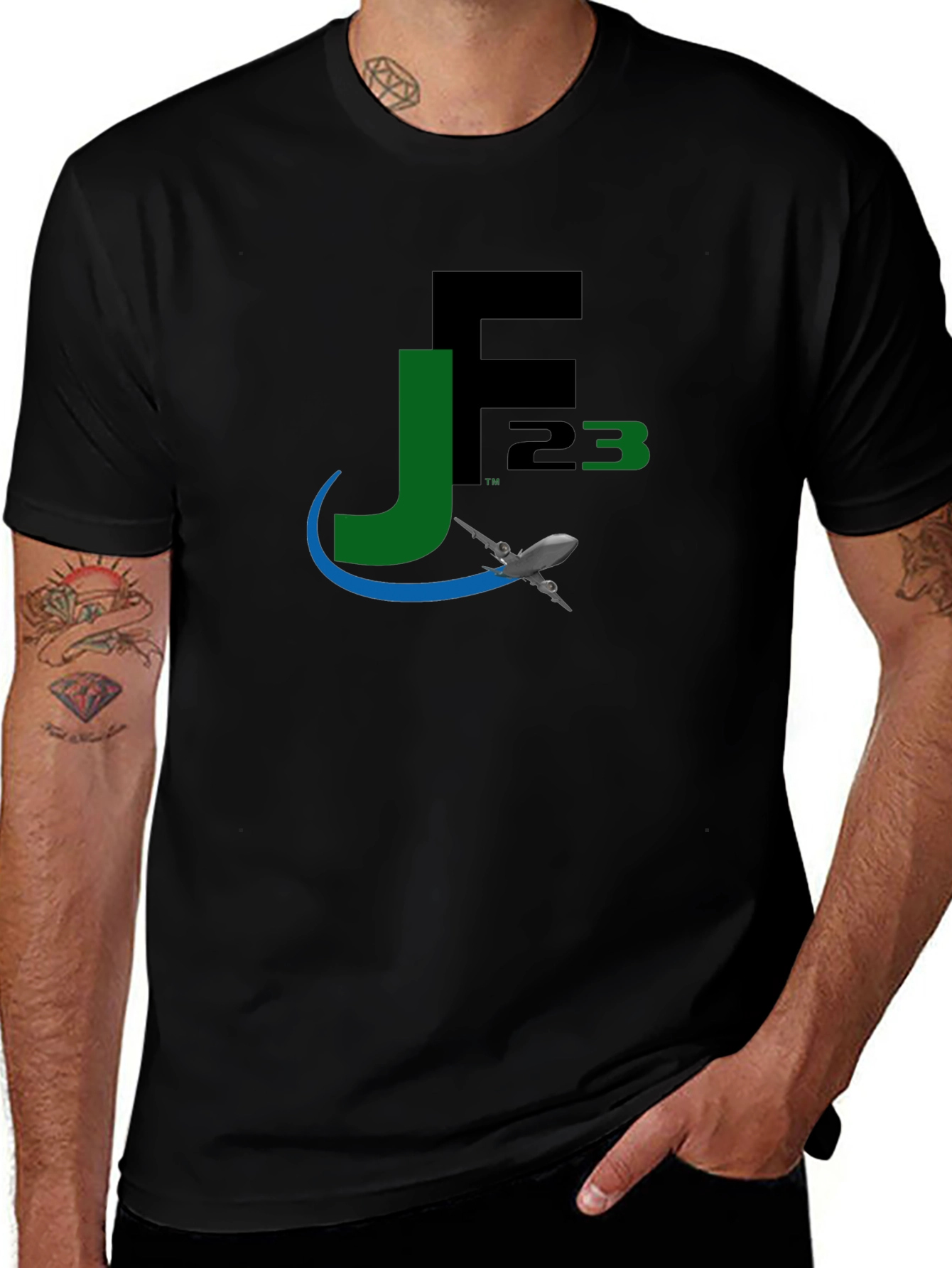 Variant 13 of JF23 Jetsetter Black T-Shirt | Modern Aviation Apparel