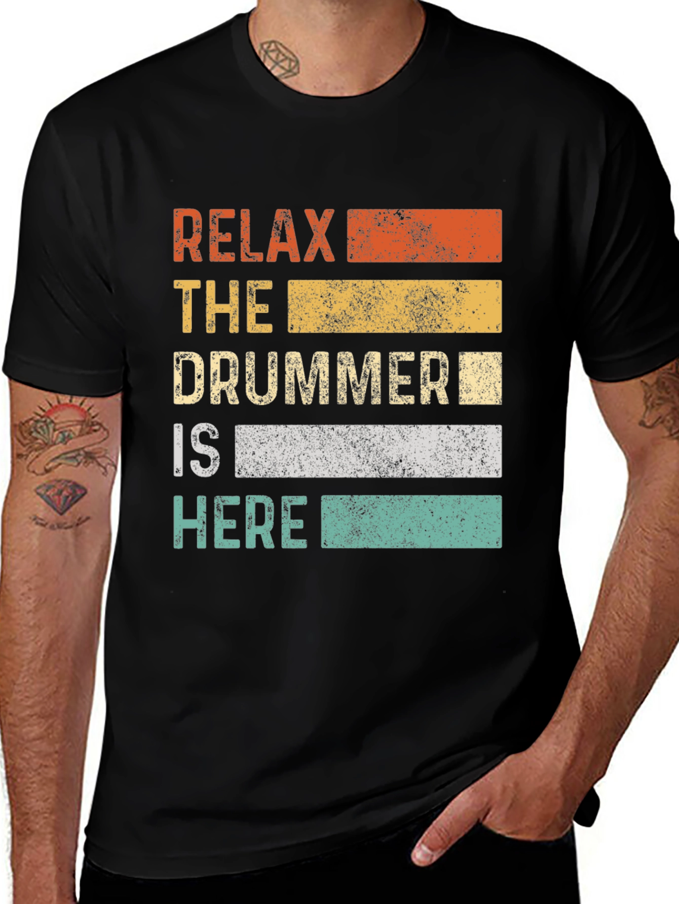 Variant 27 of Relax The Drummer Is Here T-Shirt - Retro Style