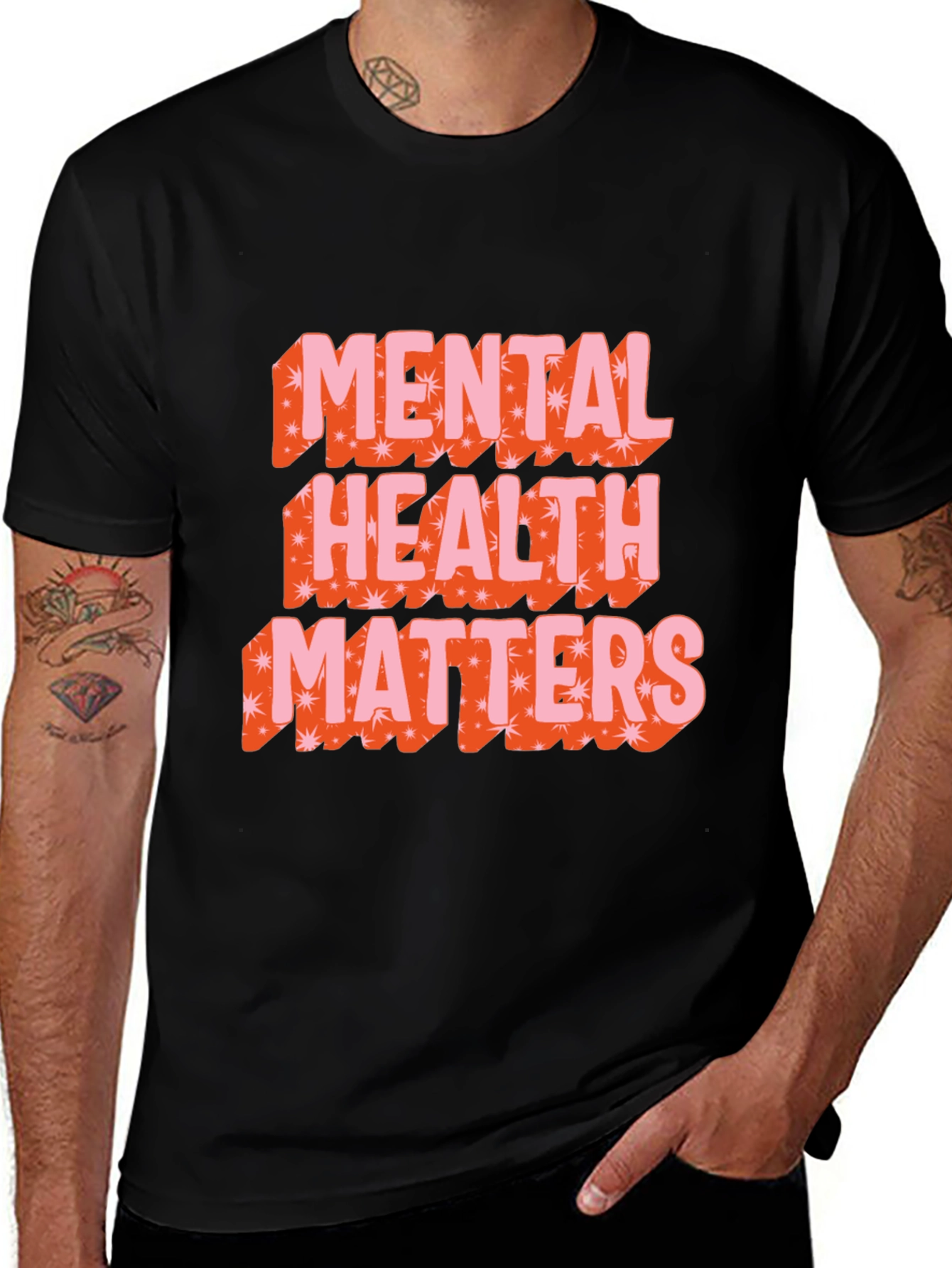 Variant 3 of Mental Health Matters Graphic Tee - Black