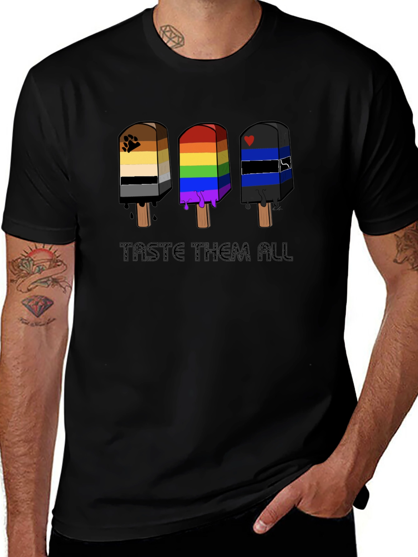Taste Them All T-Shirt - LGBTQ+ Pride Popsicle Design