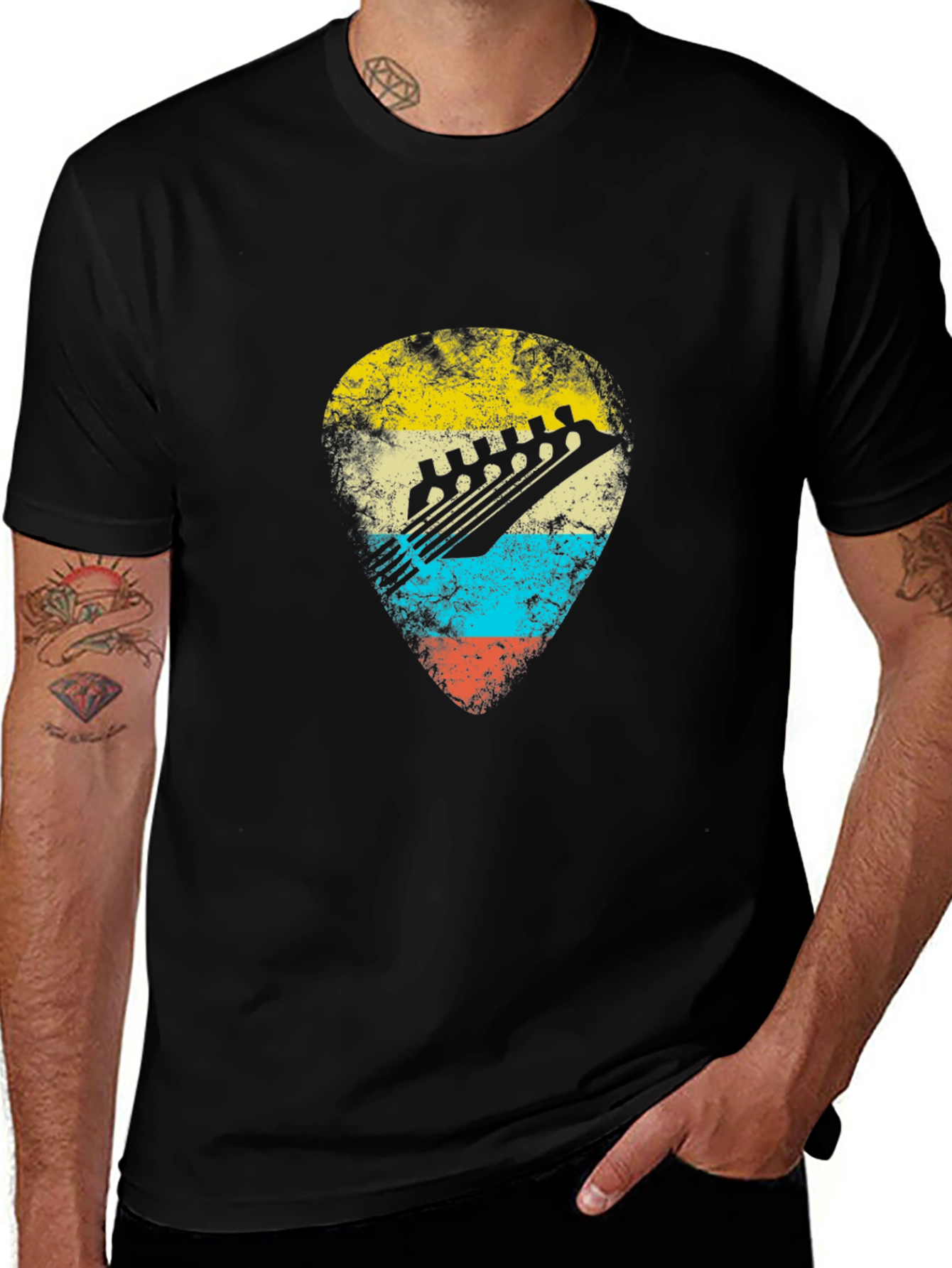 Variant 18 of Guitar Pick Graphic Print Men's T-Shirt