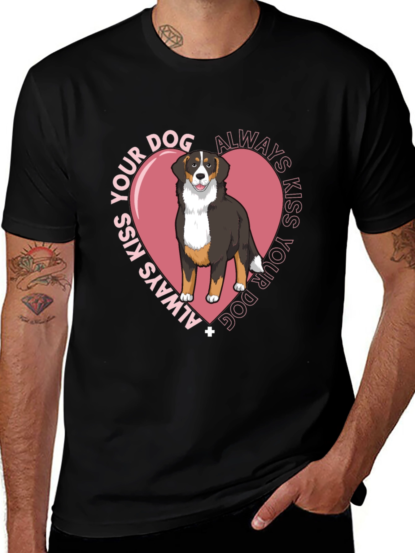 Variant 22 of Always Kiss Your Dog T-Shirt - Heart Dog Graphic Tee