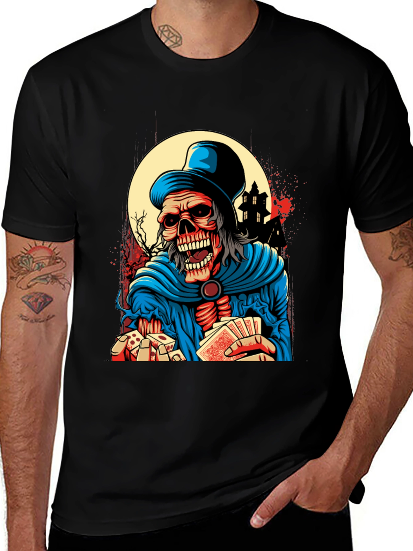 Variant 26 of Gambling Skeleton Graphic Tee
