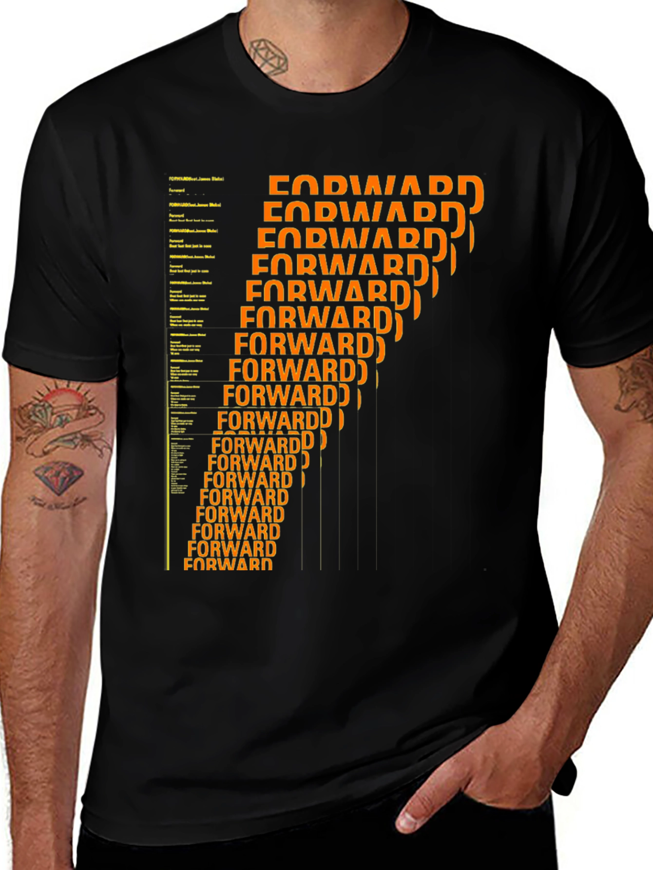Black Forward Graphic T-Shirt - Modern Design main image