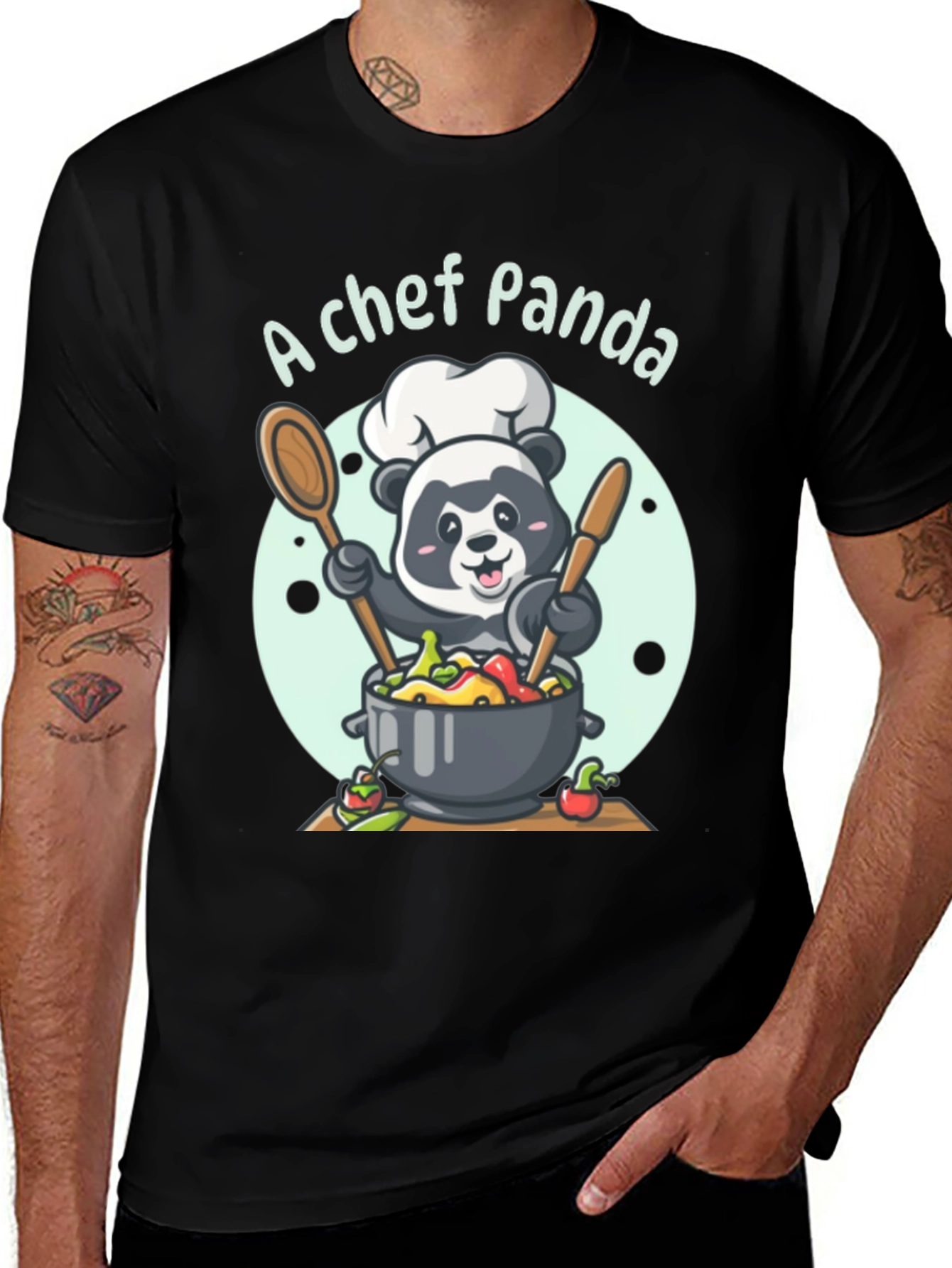 Variant 9 of Chef Panda T-Shirt - Whimsical Cook Design
