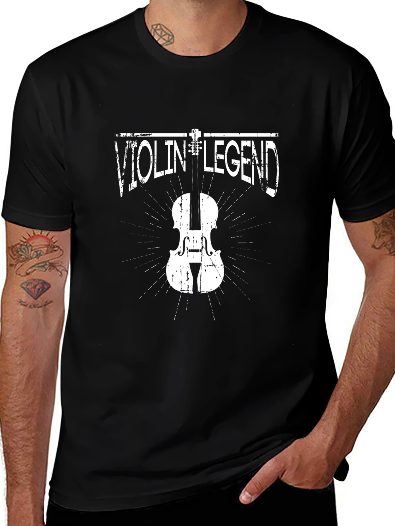 Variant 21 of Violin Legend Black Graphic Tee for Music Lovers