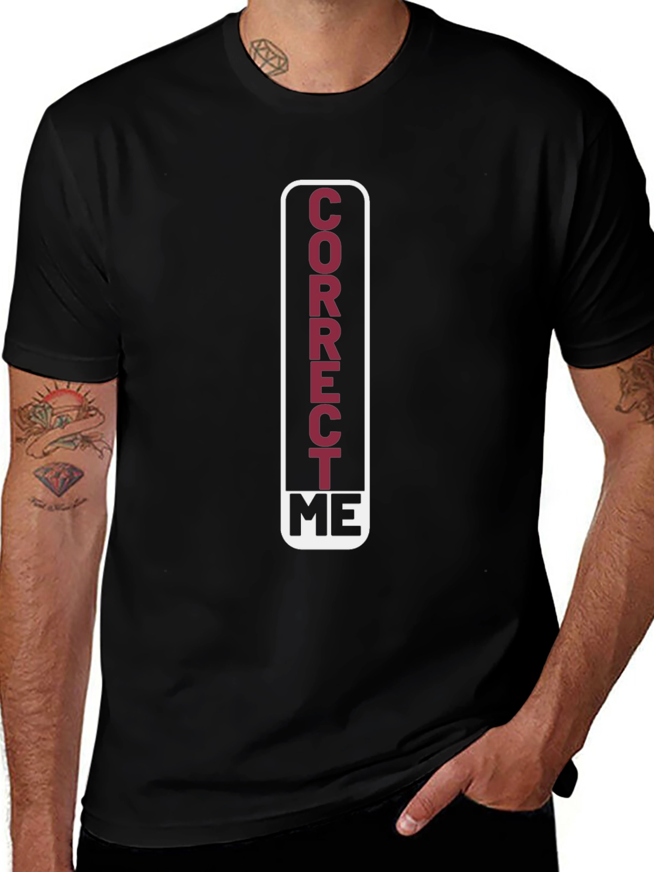 Variant 18 of Correct Me Graphic Tee - Black Cotton T-Shirt