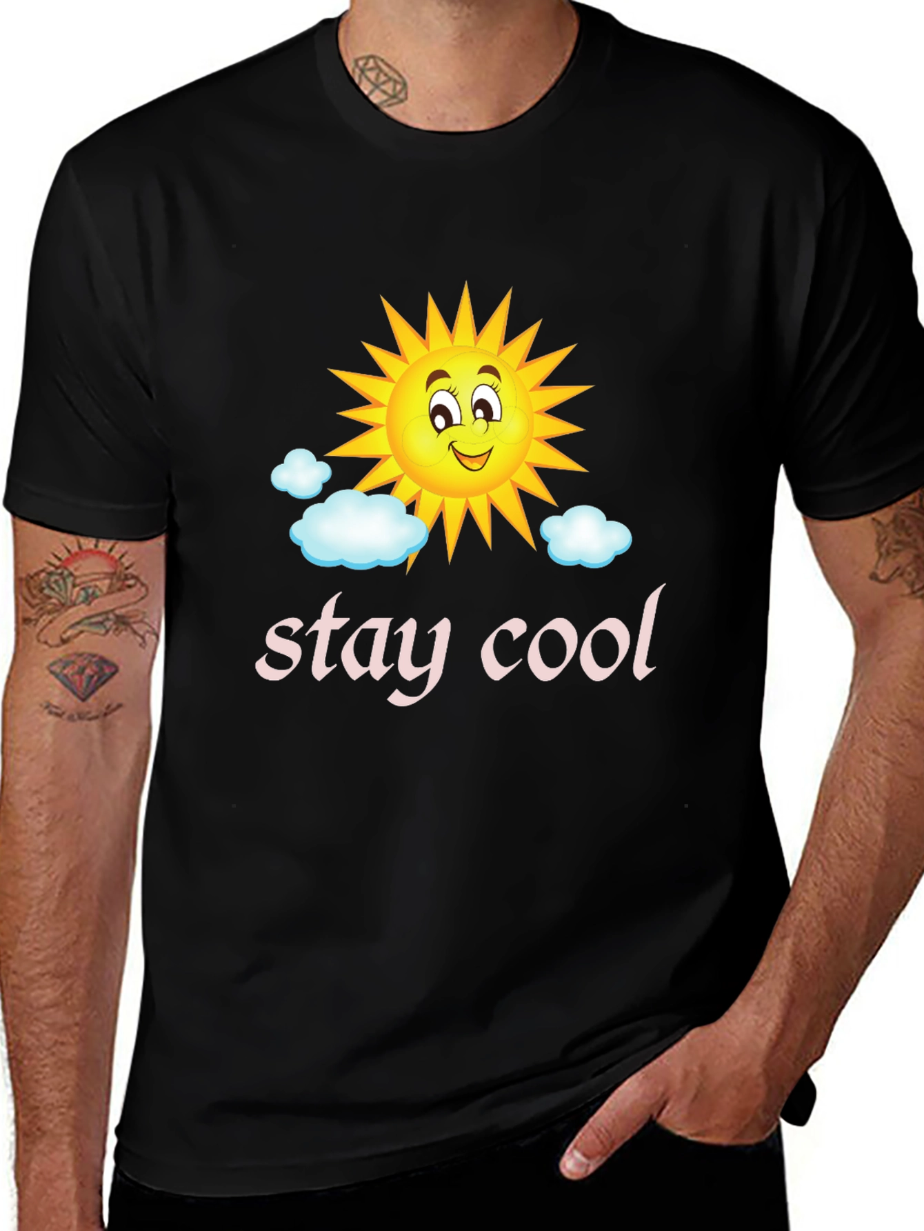 Stay Cool Sun Graphic Tee - Black T-Shirt