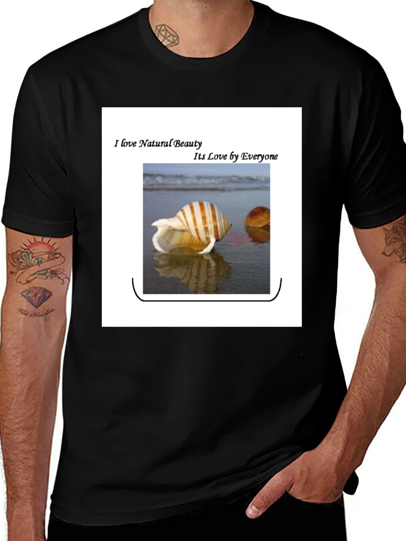 Nature Beauty Graphic Tee - Seaside Shell Design