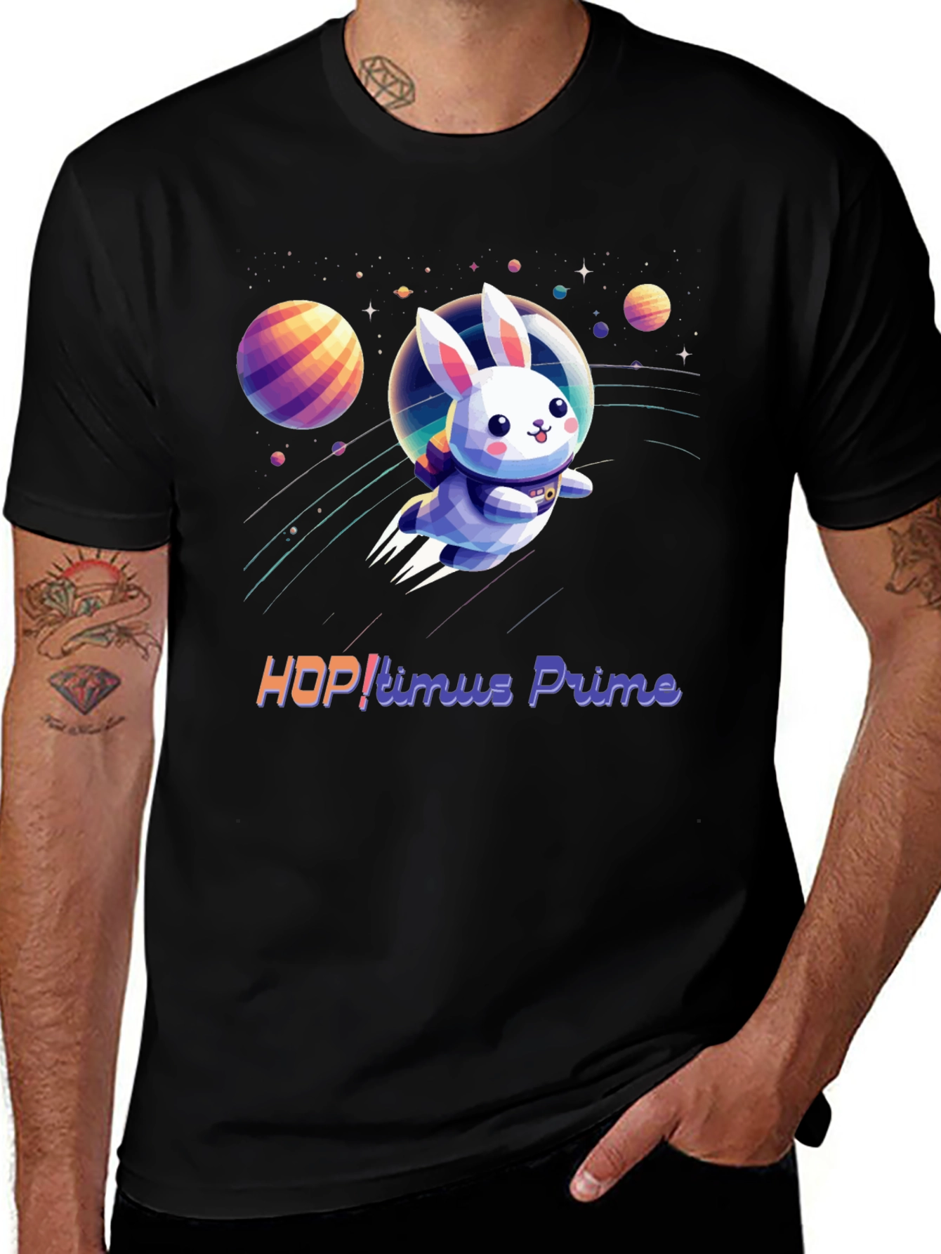 Variant 8 of HOP!timus Prime Bunny in Space T-Shirt