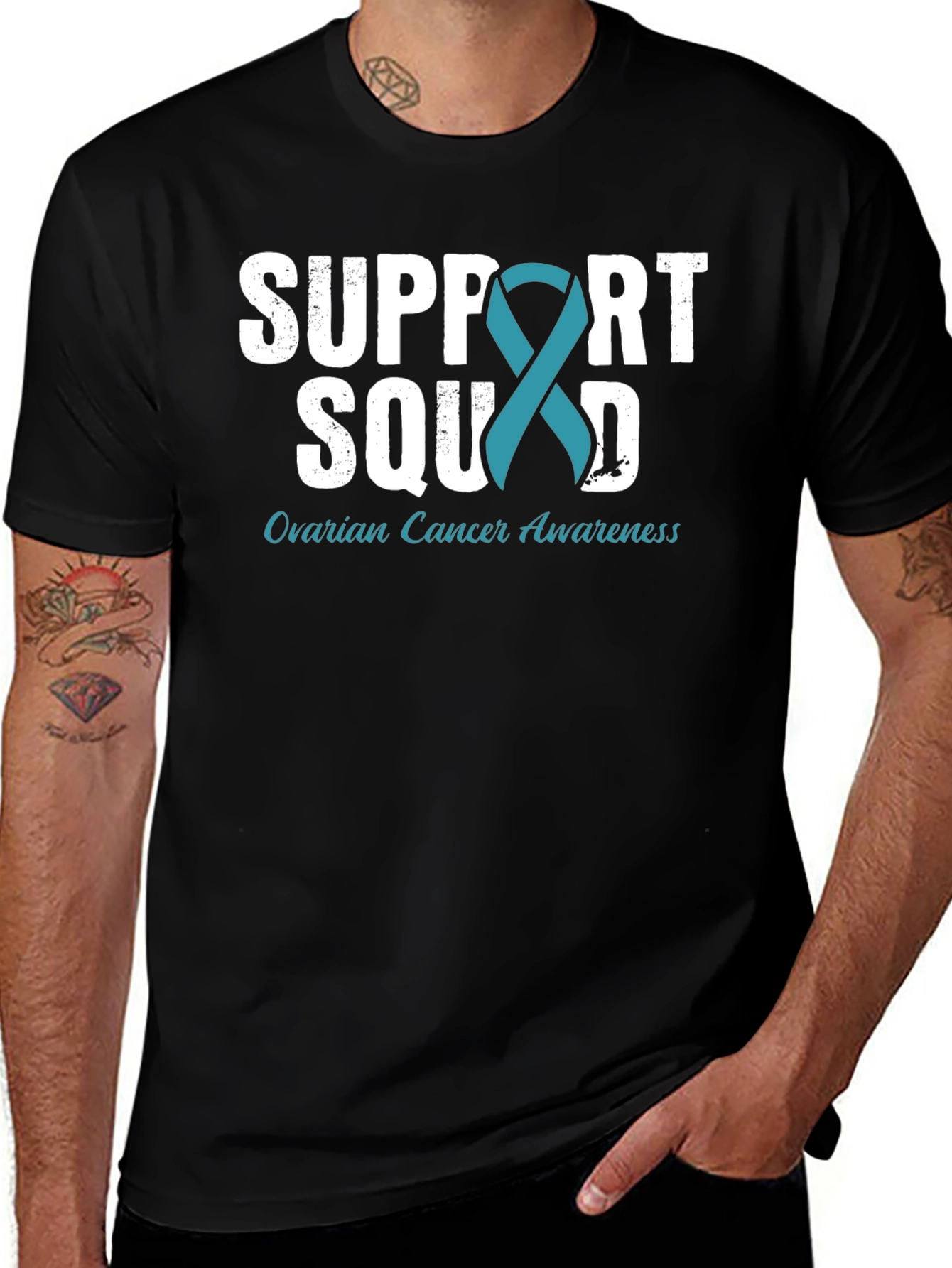 Support Squad Ovarian Cancer Awareness T-Shirt